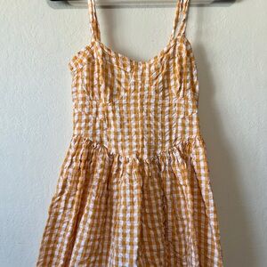 ASOS Women's Gingham Romper - Orange and White
